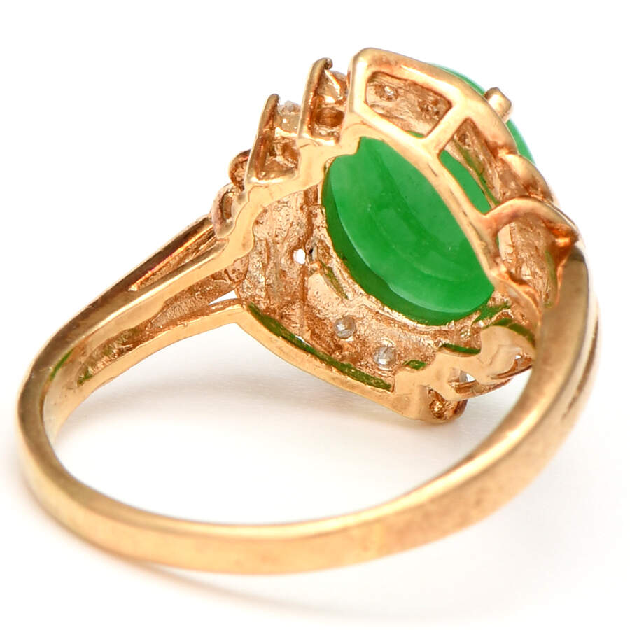 14KY Jadeite Jade (2.87) & Diamond (0.15) Ring-2