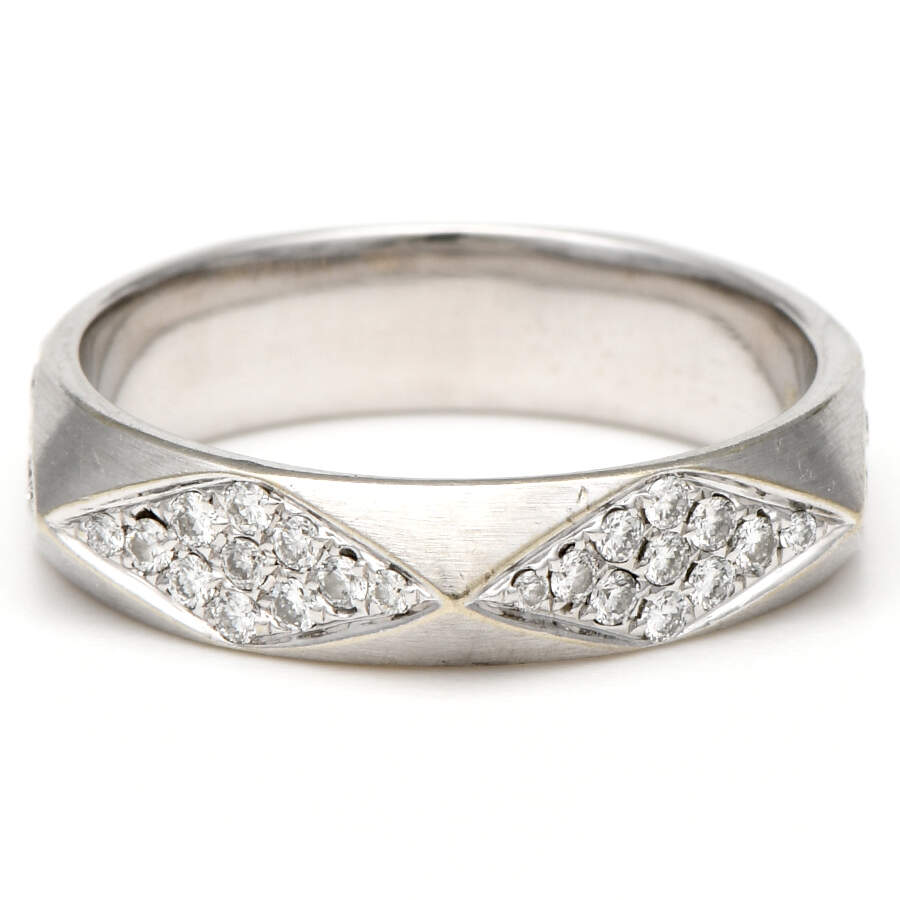 18KW Sarosi Diamond(0.55) Geometric Eternity Satin Band Ring-3