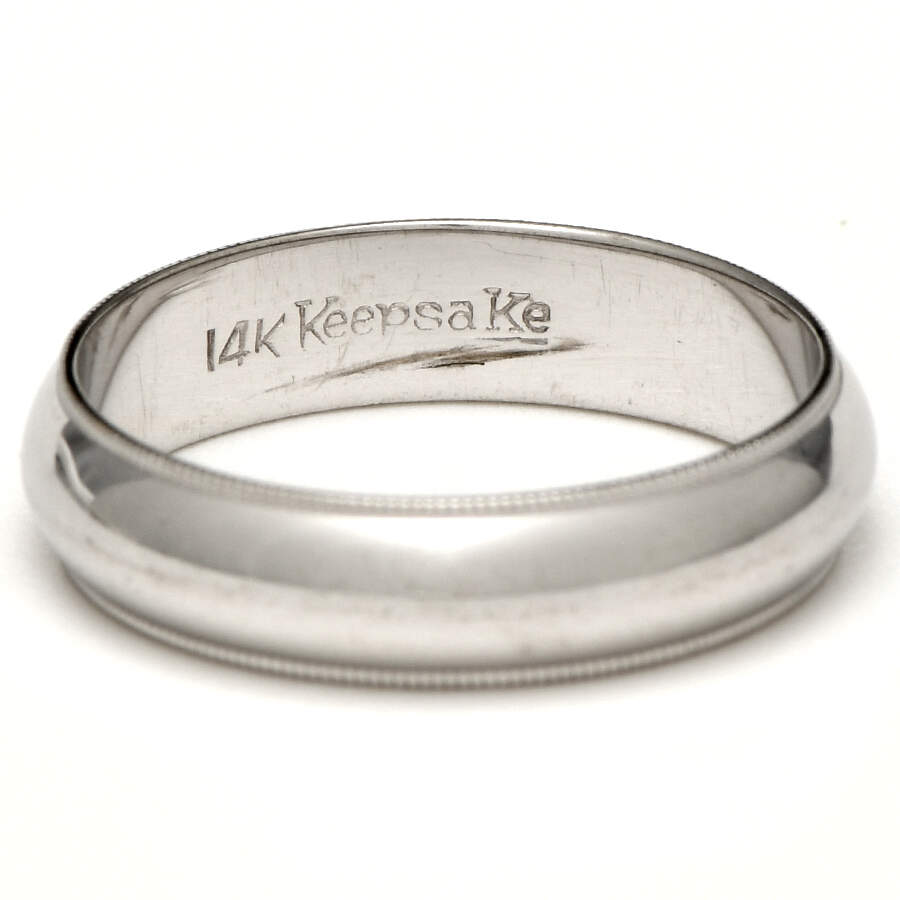 14KW Milgrain Edged Wedding Band Ring-2