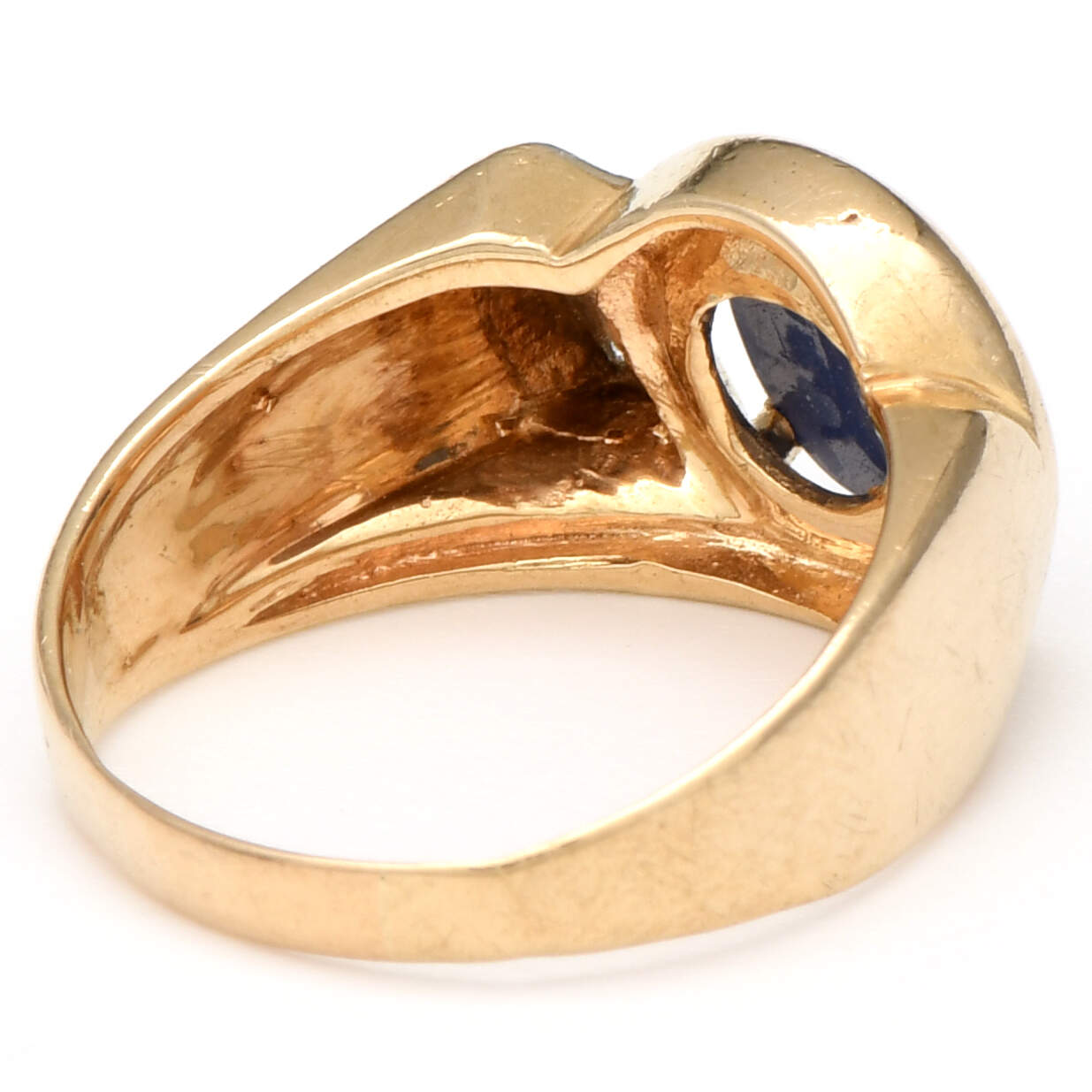 14KY Synthetic Star Sapphire & Diamond Ring-2