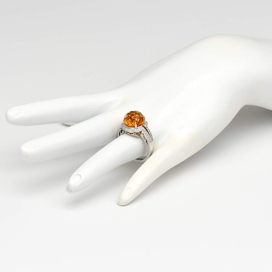 14KW Citrine(6.20) & Diamond(0.24) Ring-5