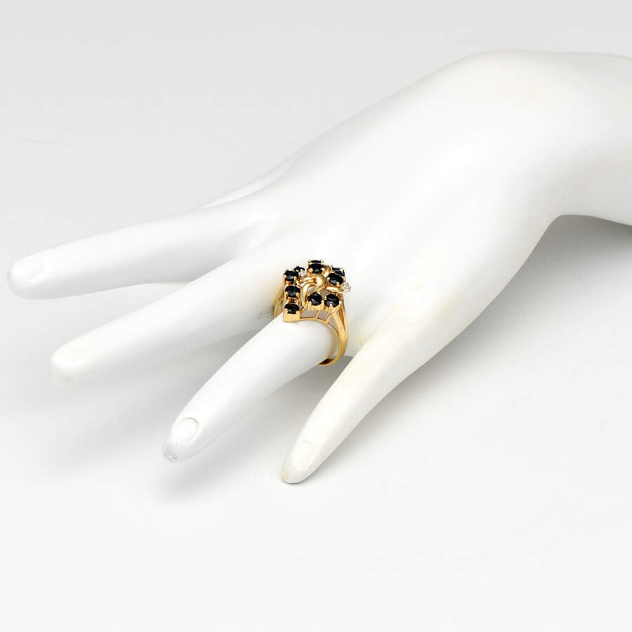14KY Sapphire(2.40) & Diamond Ribbon-Tied Ring-5