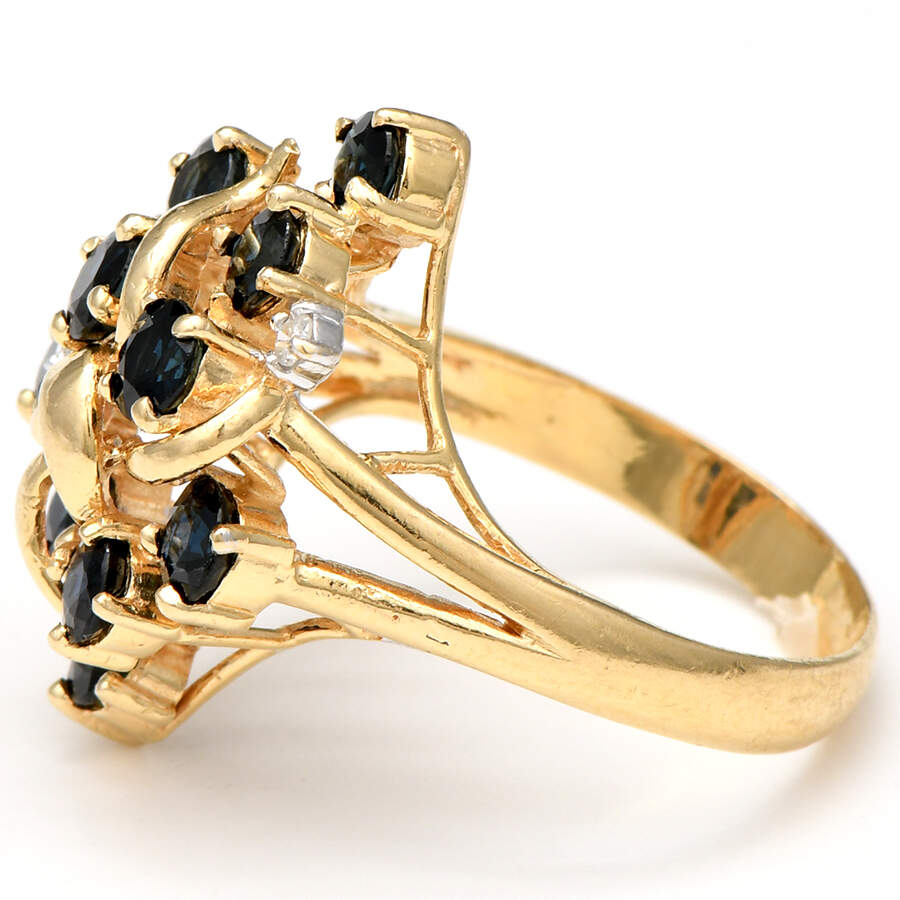 14KY Sapphire(2.40) & Diamond Ribbon-Tied Ring-3