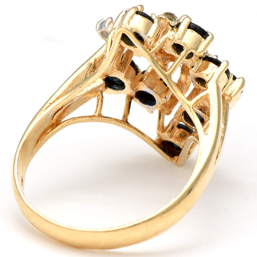 14KY Sapphire(2.40) & Diamond Ribbon-Tied Ring-2