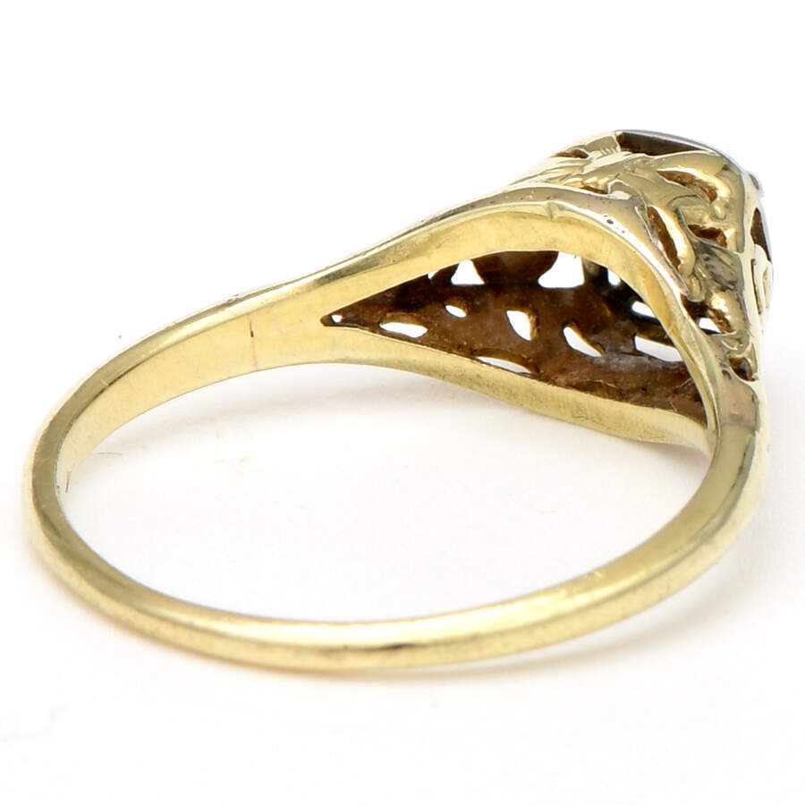 14KYW Art Deco Diamond(0.20) Ring-2