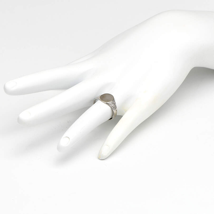 14KW Art Deco Foliate Signet Band Ring-5