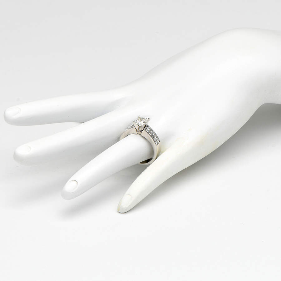 18KW Princess Cut Diamond (1.02) Engagement Ring-5