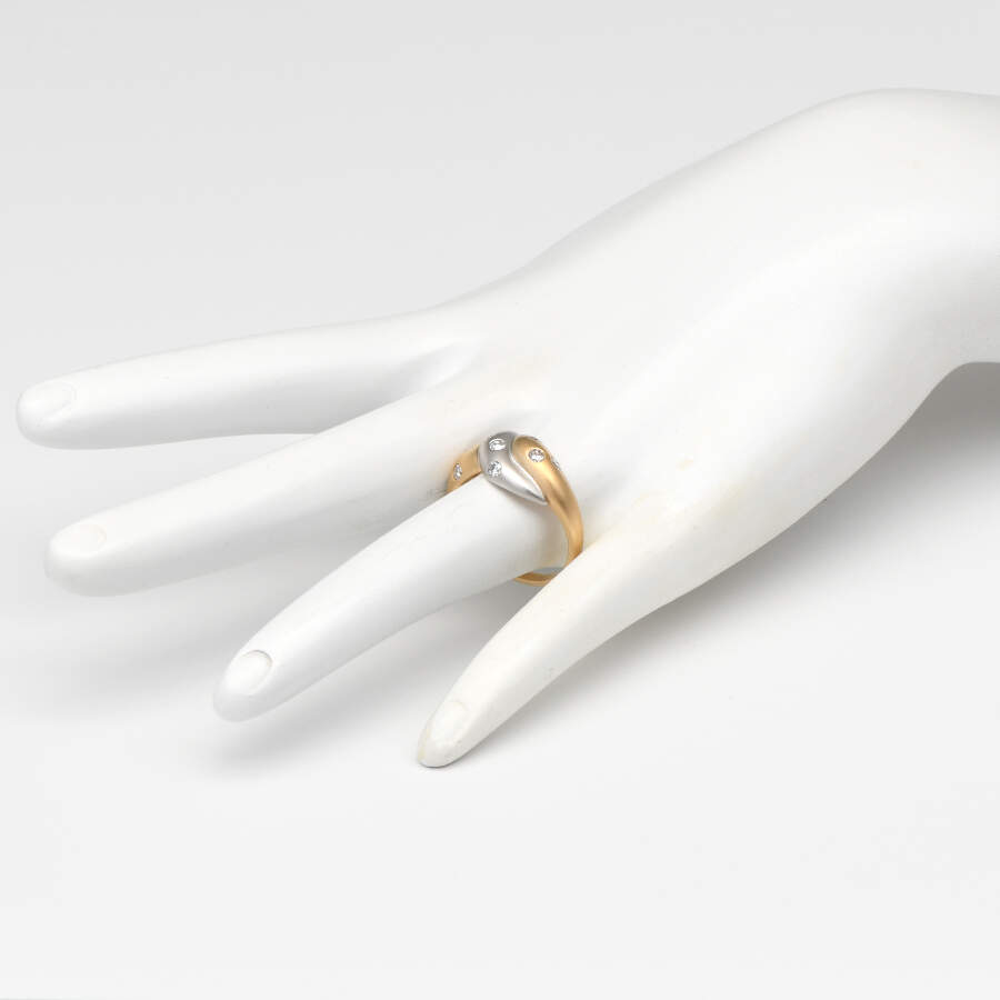 14KYW Textured Two Tone Diamond(0.50) Ring-5