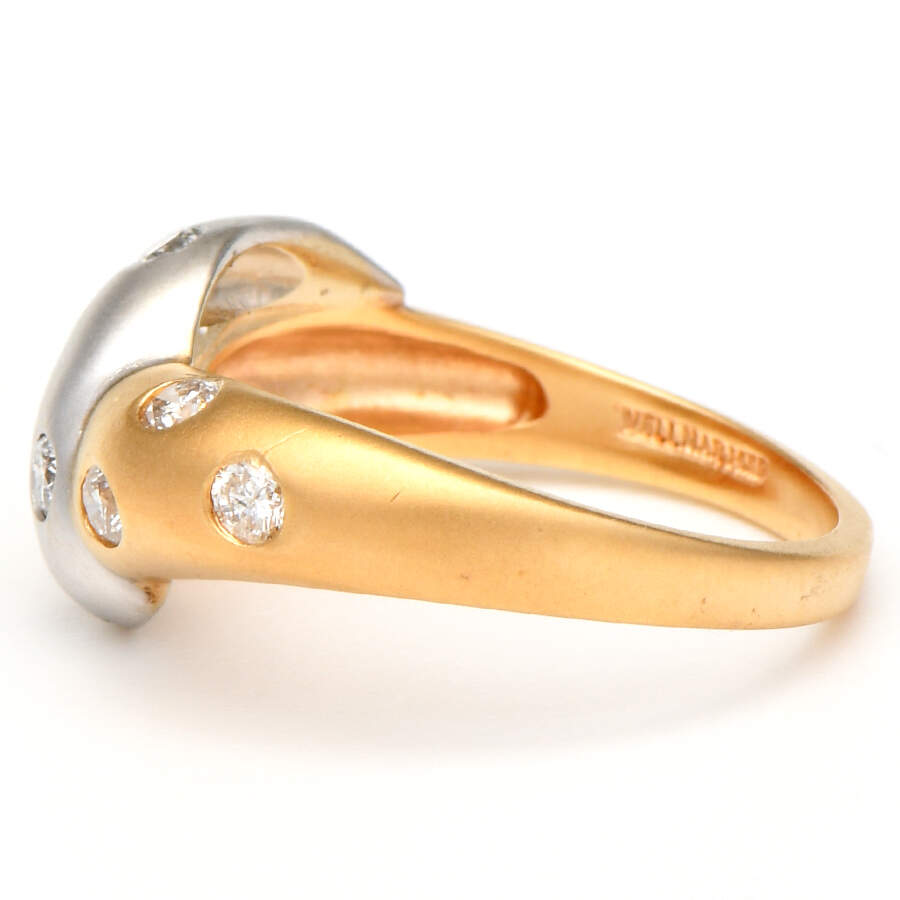 14KYW Textured Two Tone Diamond(0.50) Ring-3