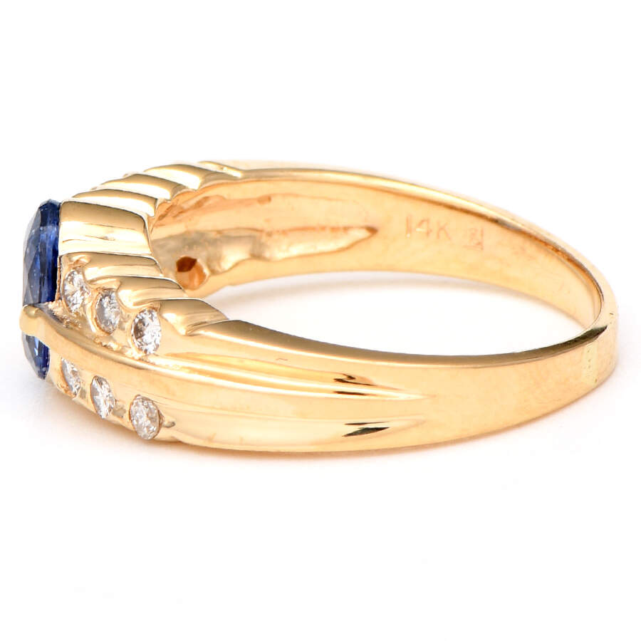 14KY Sapphire(0.96) & Diamond(0.30) Ring-3