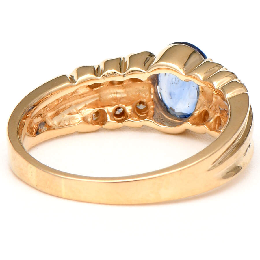 14KY Sapphire(0.96) & Diamond(0.30) Ring-2