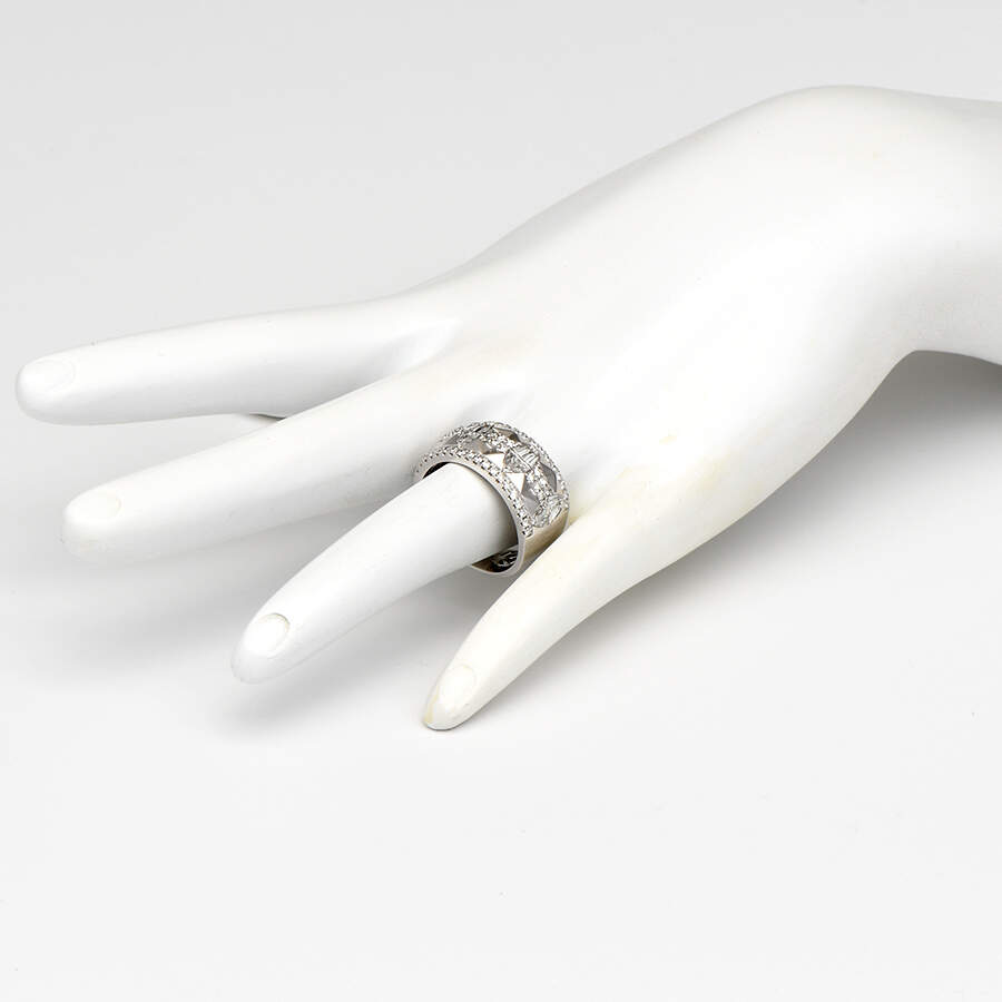 14KW Diamond (1.18) Geometric Wide Band Ring-5