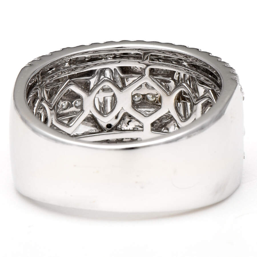14KW Diamond (1.18) Geometric Wide Band Ring-2