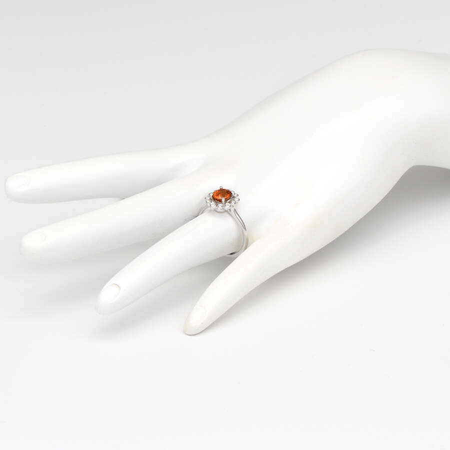 14KW Spessartite Garnet(1.30) & Diamond(0.12)  Ring-5