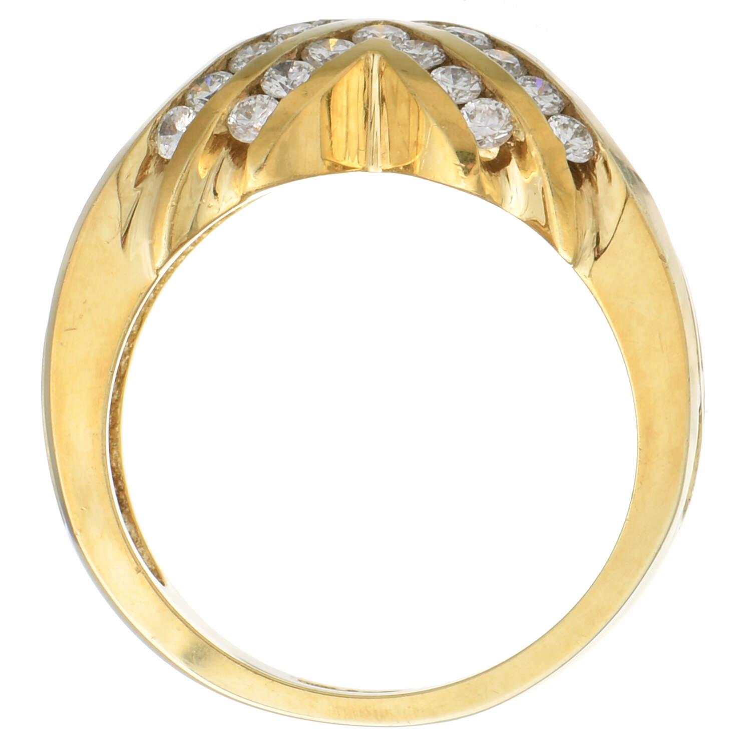 14KY Diamond(1.15) Channel "V" Band Ring-4