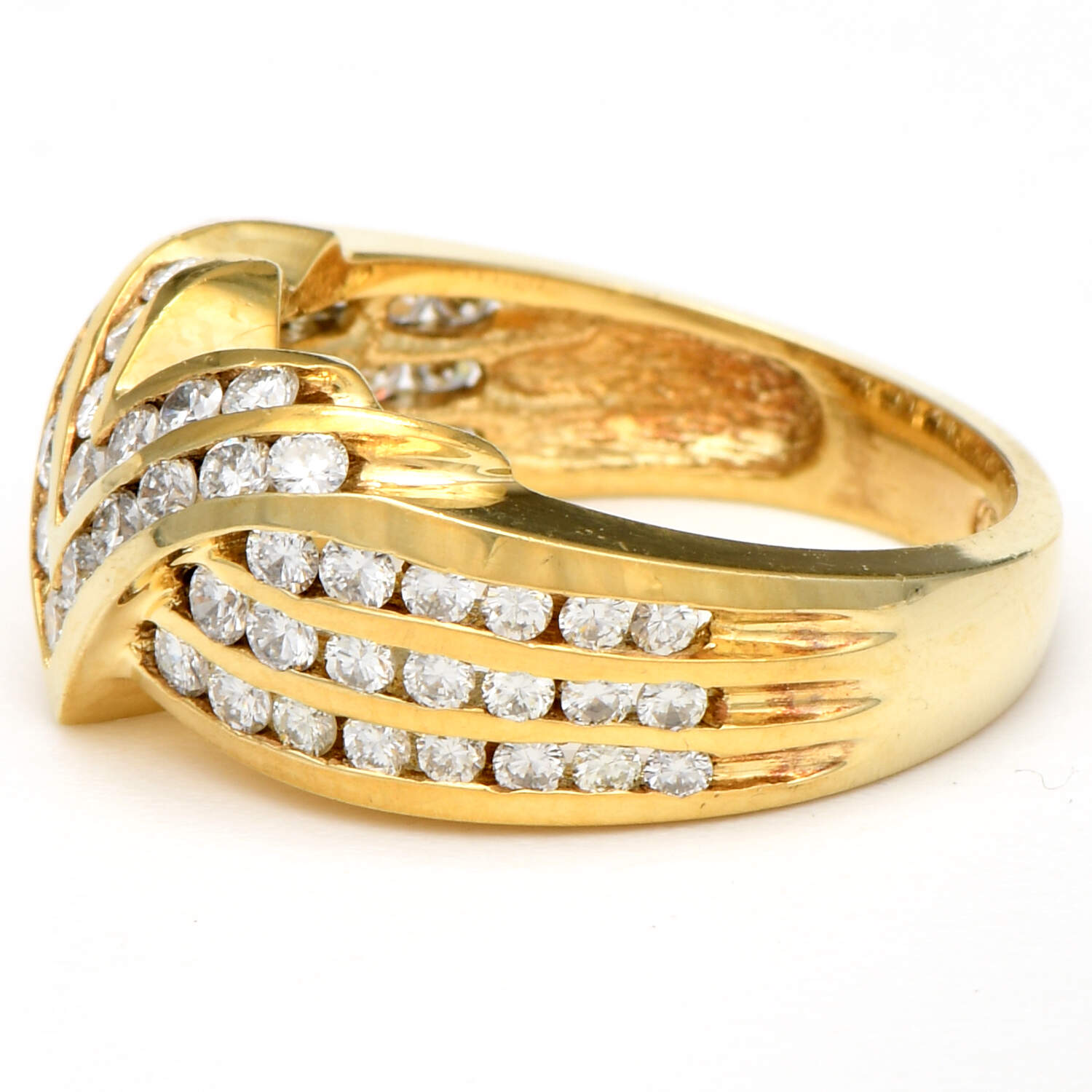 14KY Diamond(1.15) Channel "V" Band Ring-3