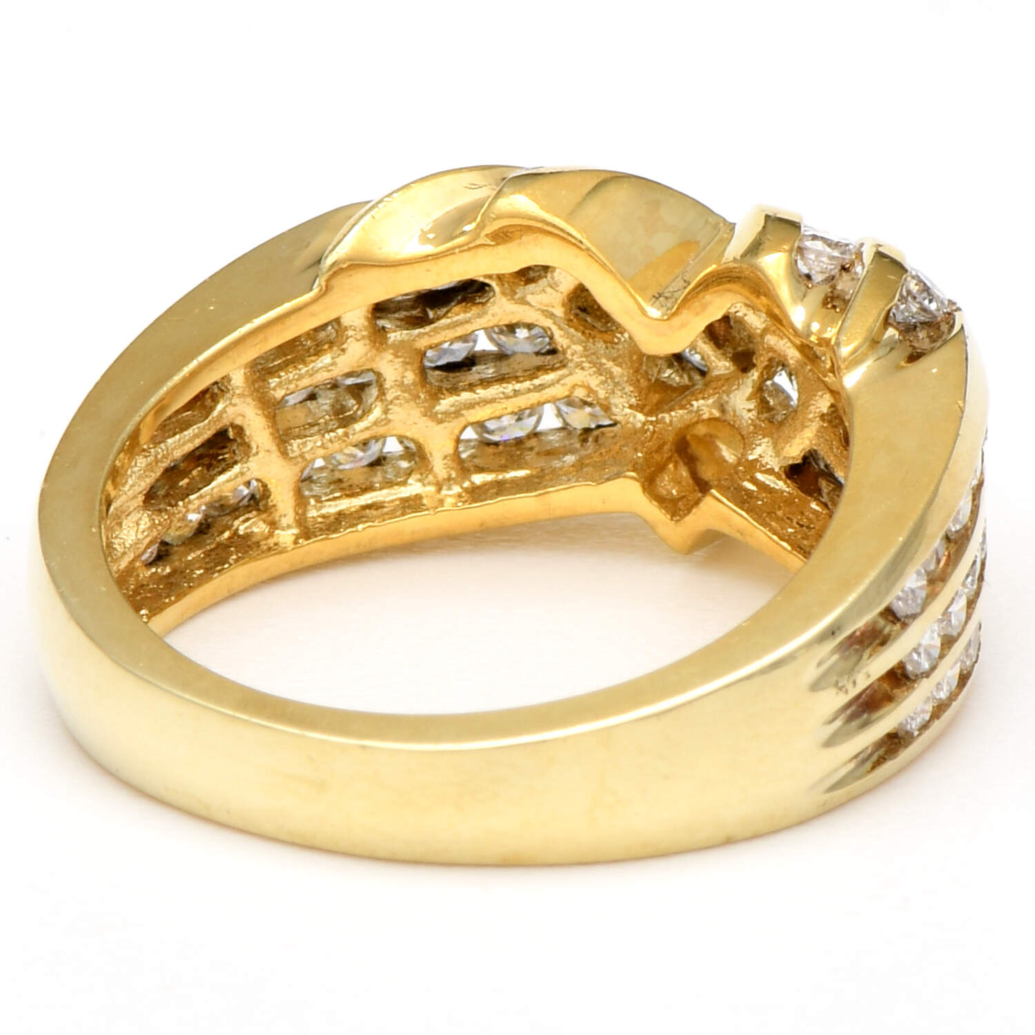 14KY Diamond(1.15) Channel "V" Band Ring-2