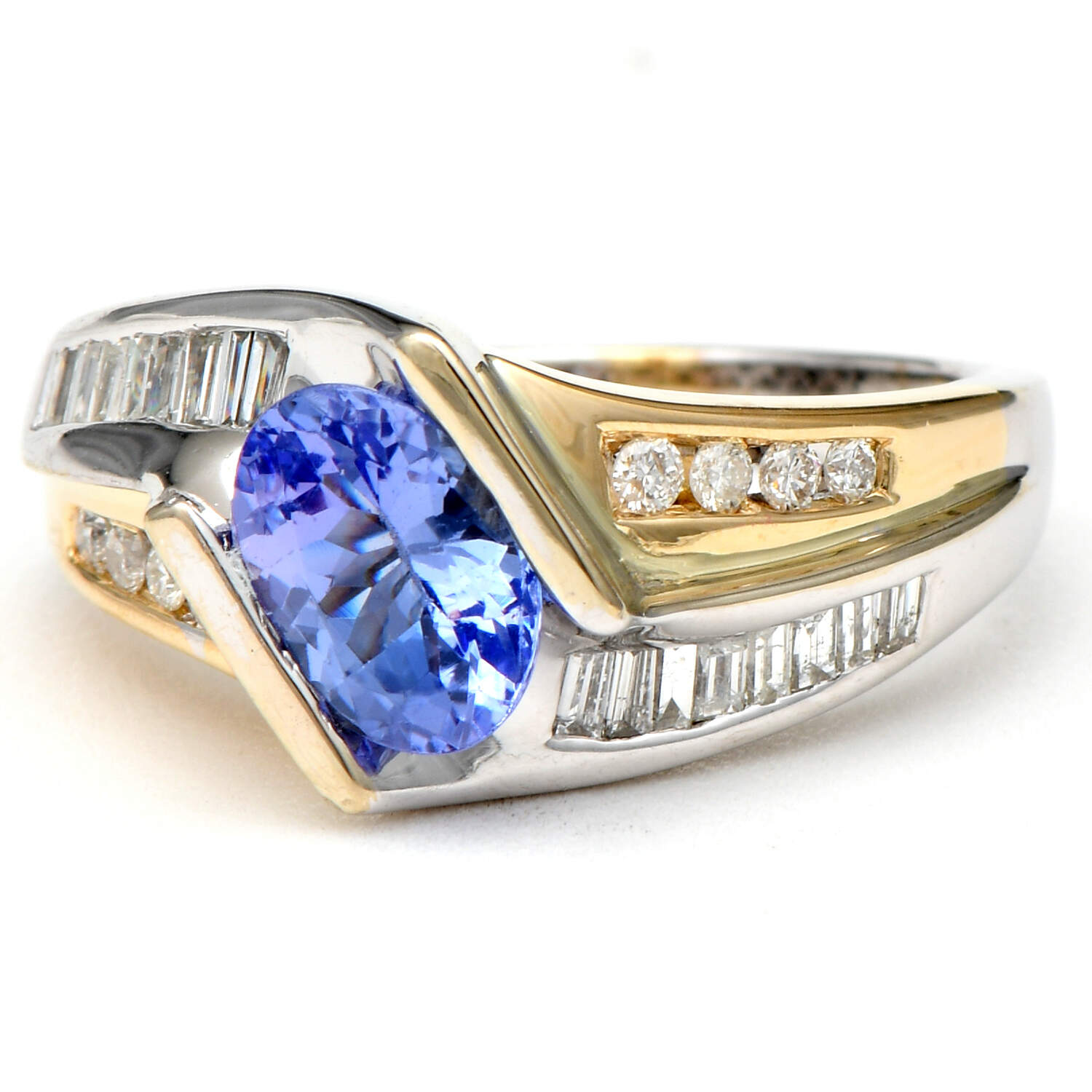 14KWY Tanzanite(1.25) & Diamond(0.60) Bypass Ring-1