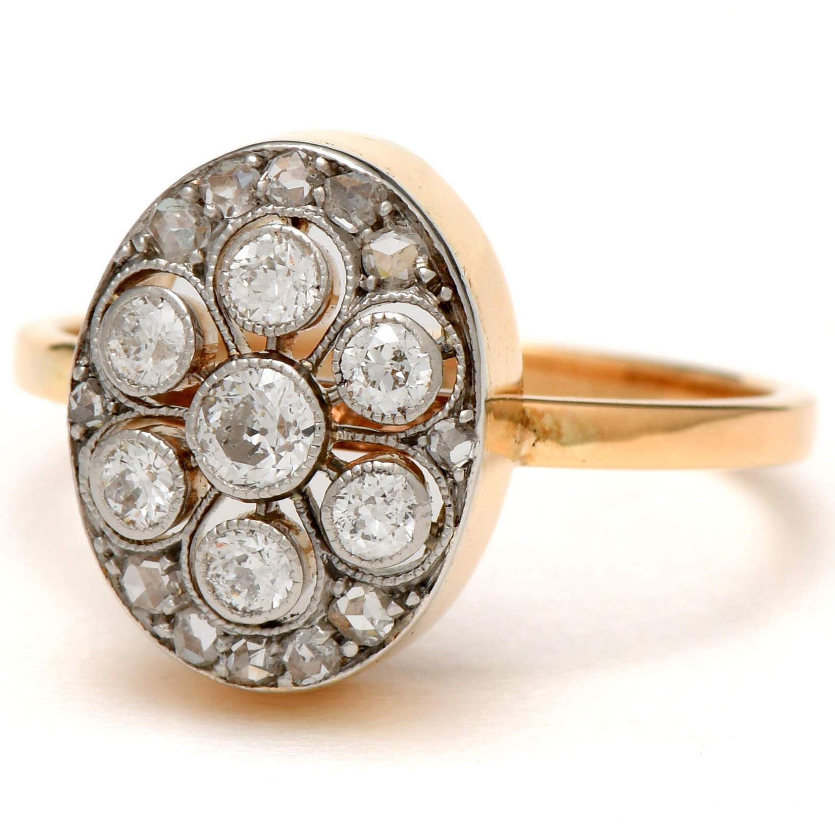 12/14KY Vintage Diamond(0.52) Cluster Ring-1