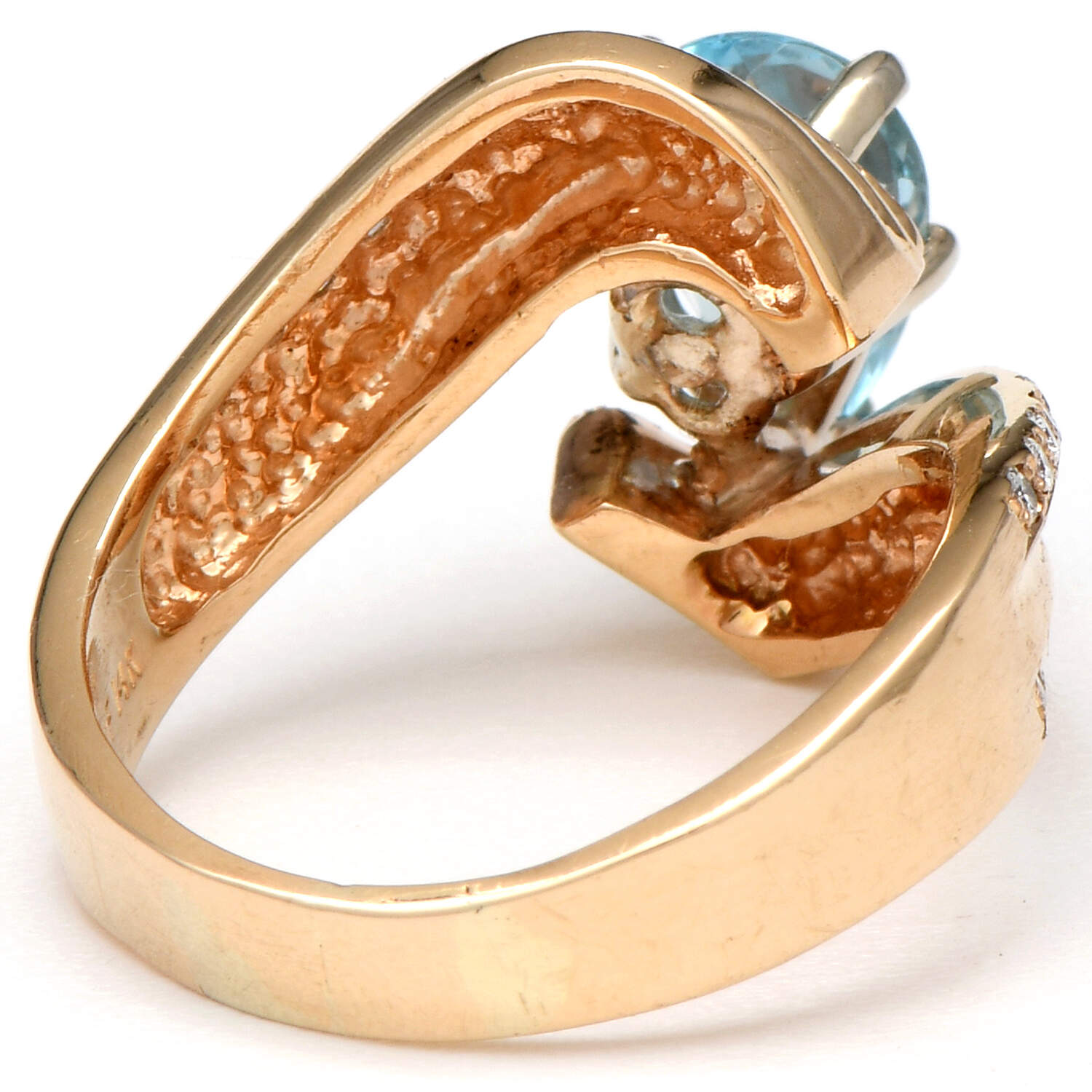 14KY Aquamarine(2.60) & Diamond(0.45) Statement Ring-2