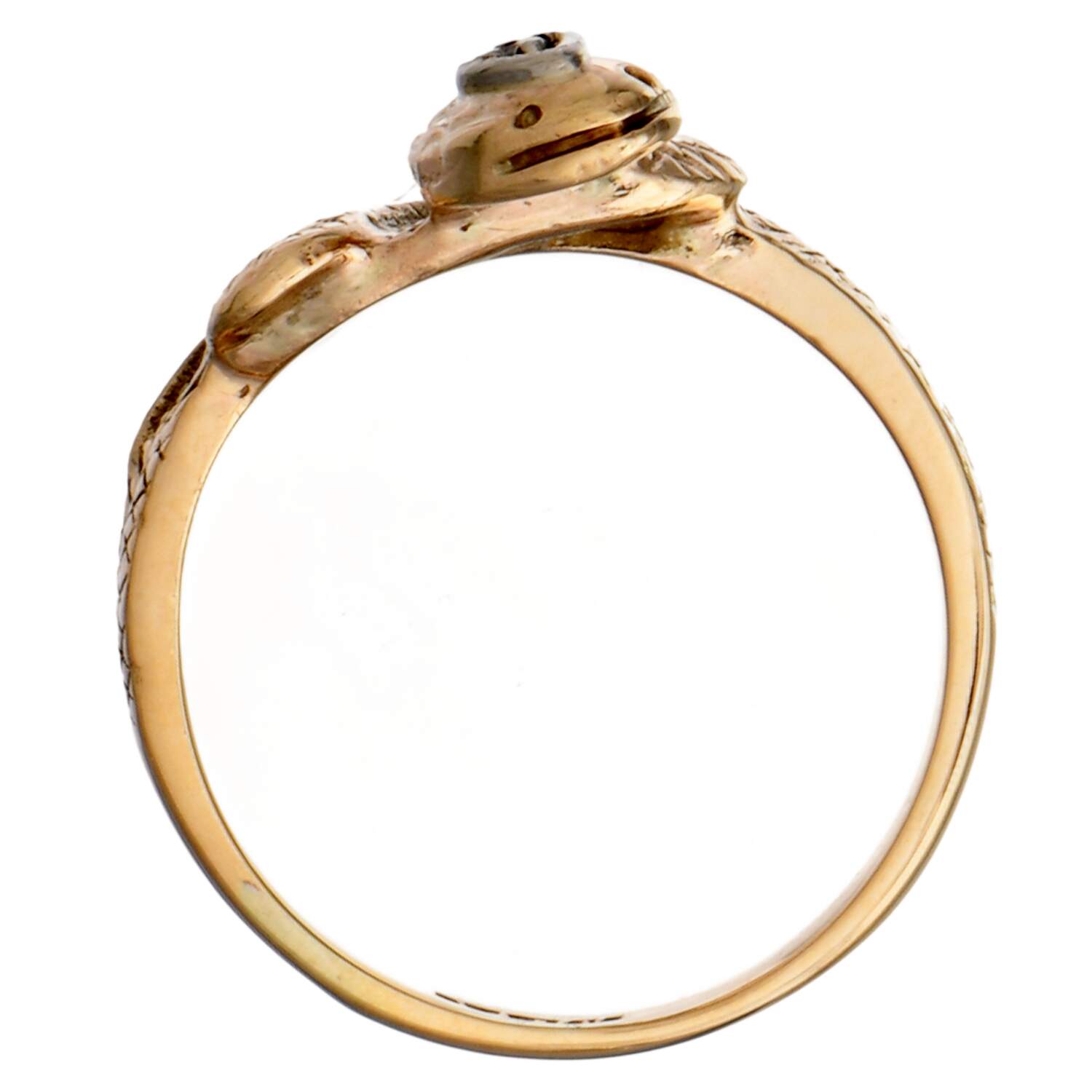 14KY Vintage Diamond Accent Snake Ring-5