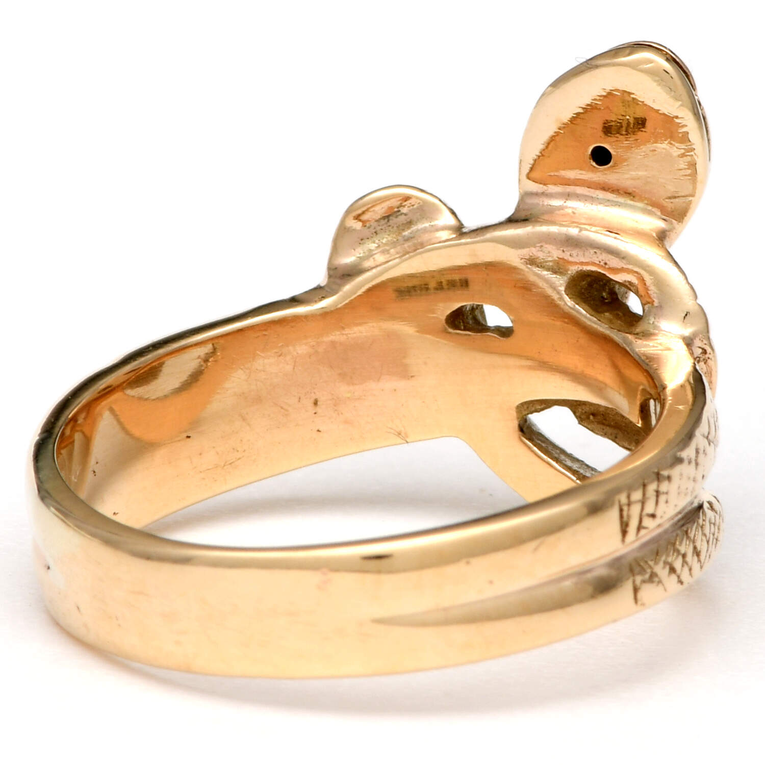 14KY Vintage Diamond Accent Snake Ring-2