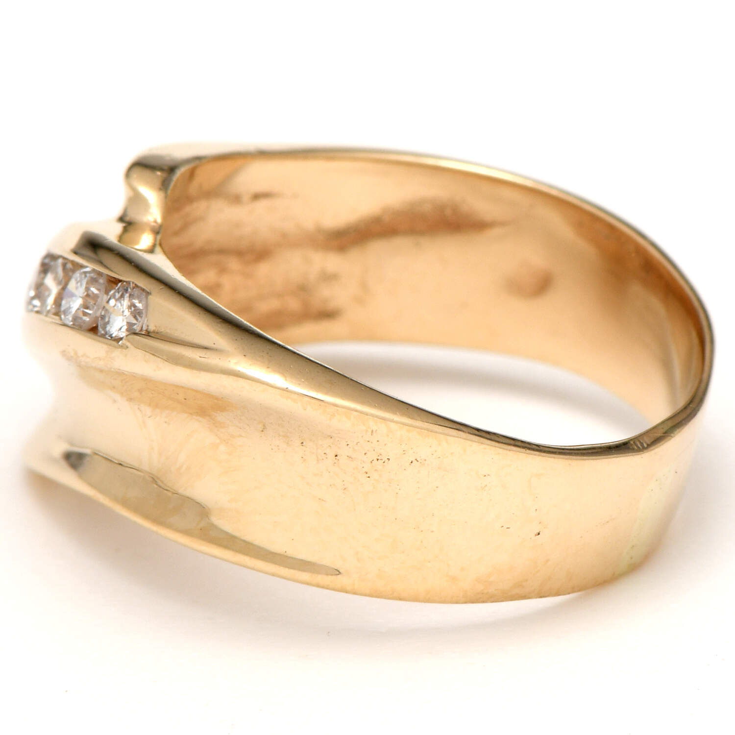 14KY Diamond(0.52) Sculptural Band Ring-3