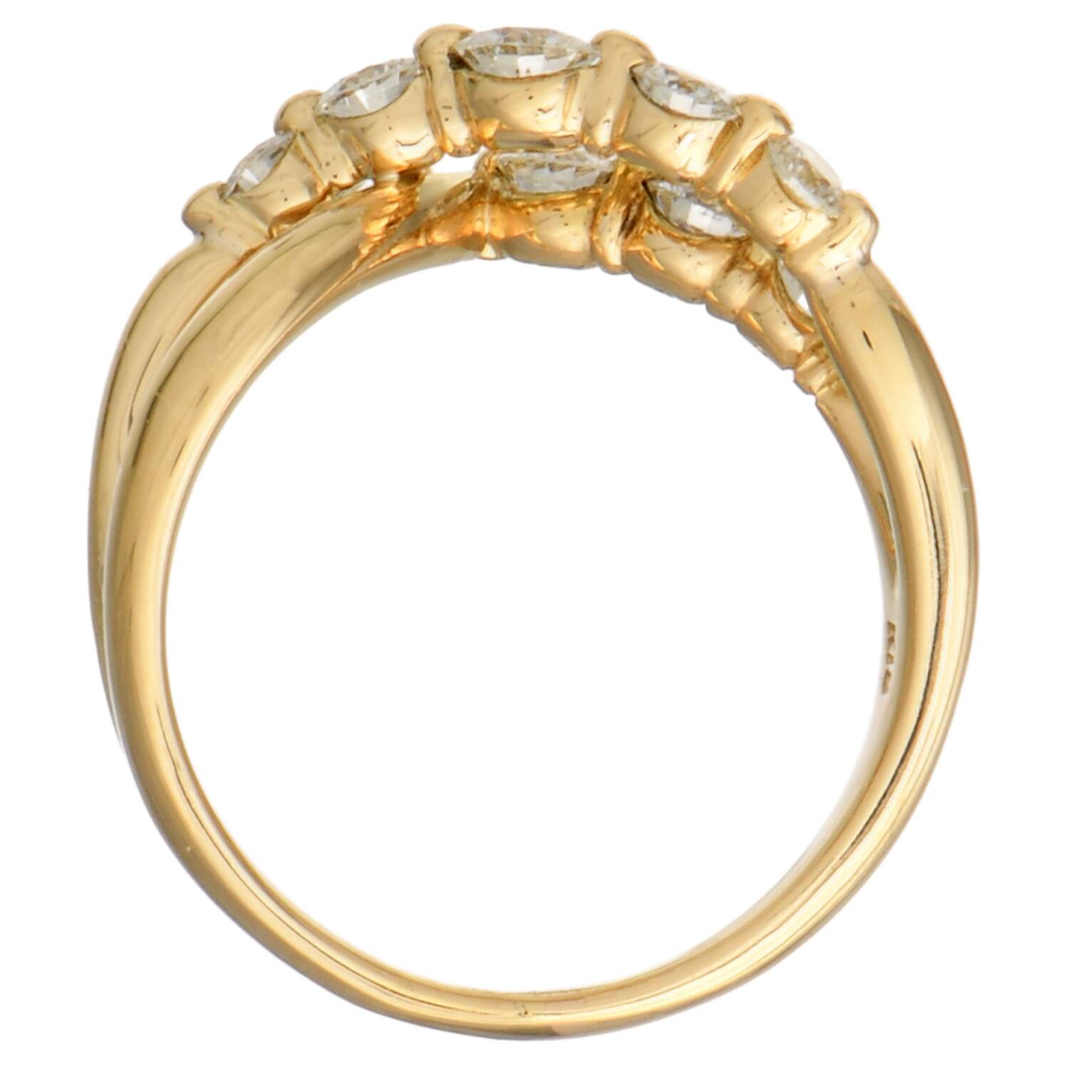 18KY Diamond (0.78) Crossover Band Ring-5