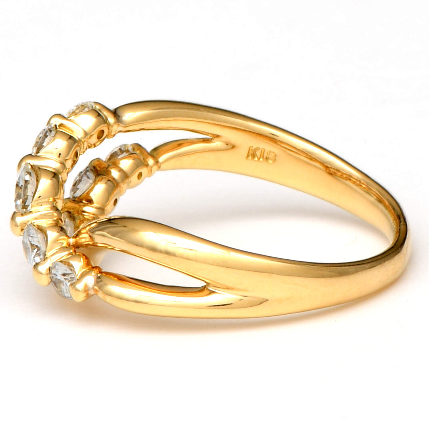 18KY Diamond (0.78) Crossover Band Ring-3