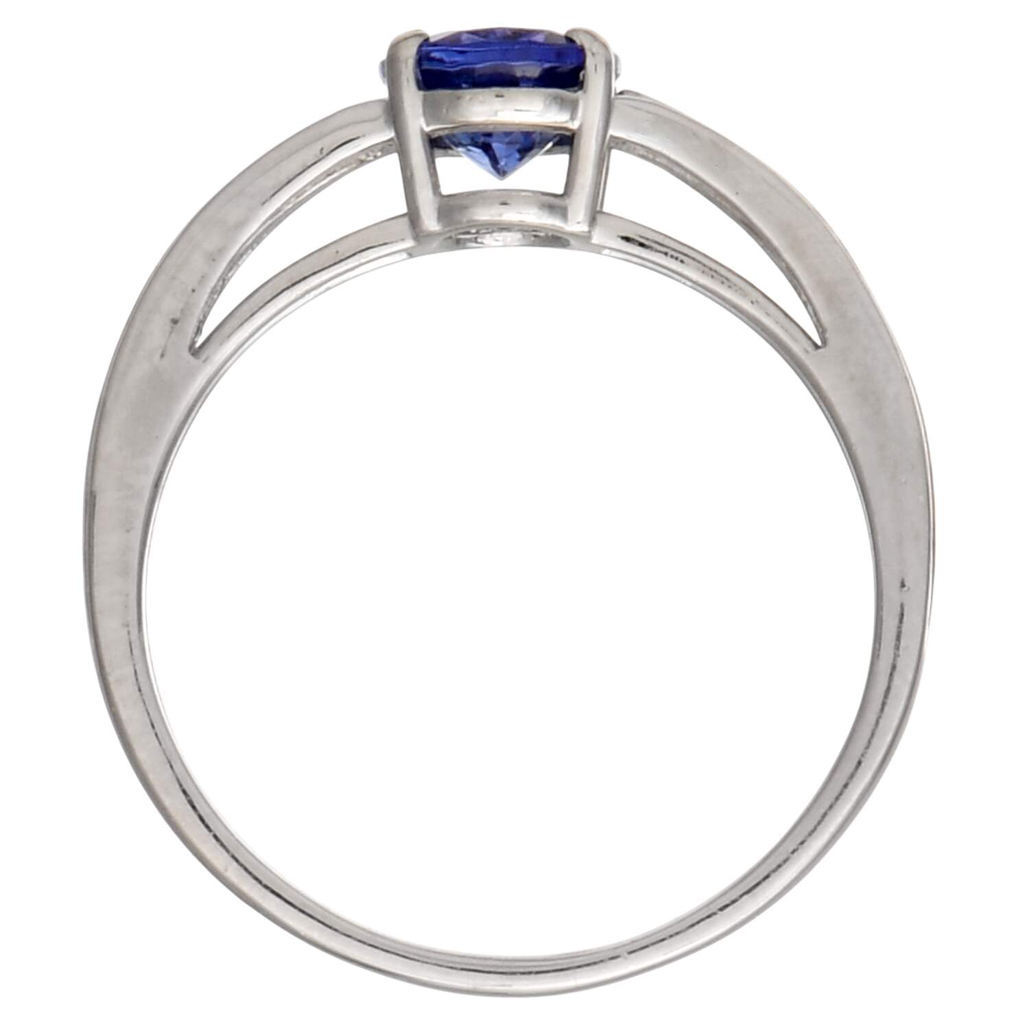 Platinum Tanzanite (1.12) & Diamond (0.06) Ring-5