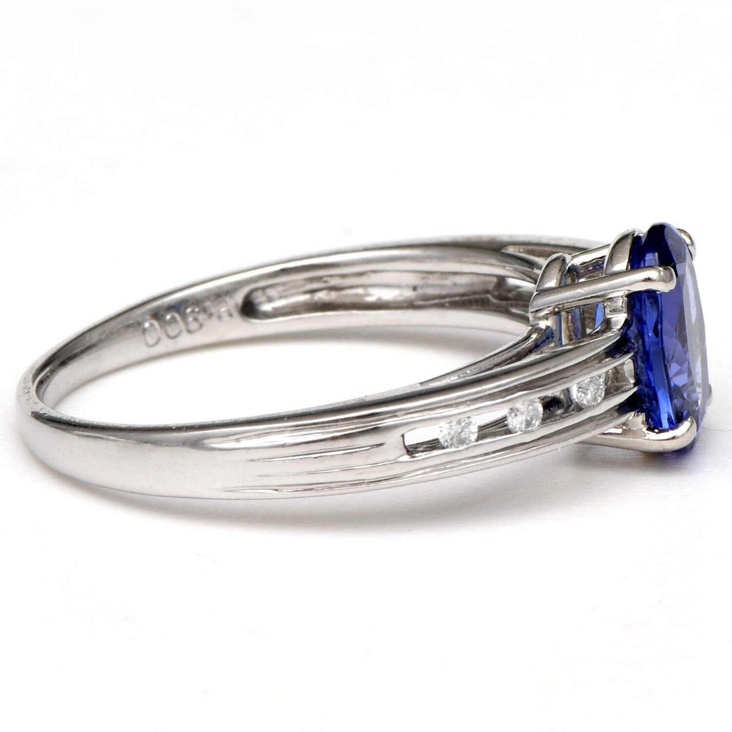 Platinum Tanzanite (1.12) & Diamond (0.06) Ring-4