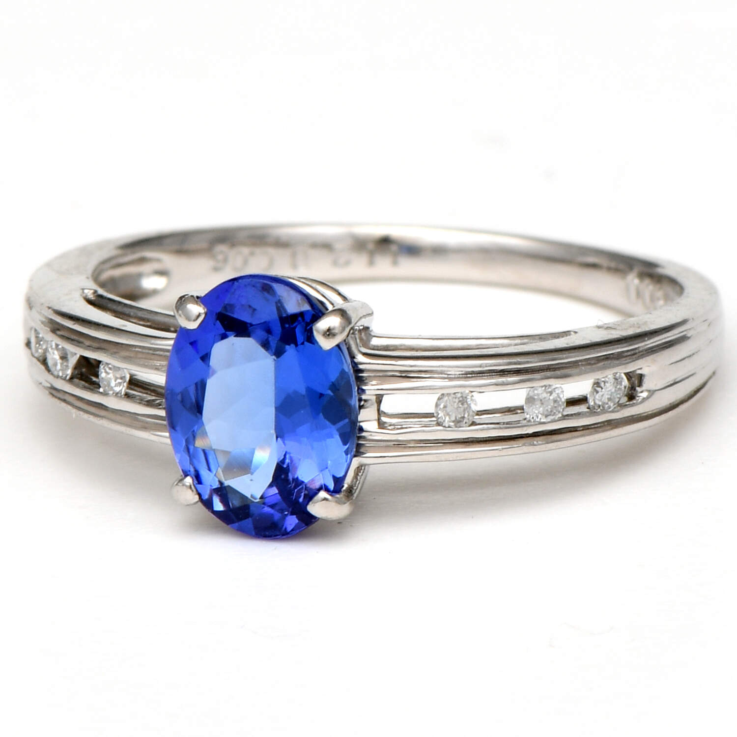 Platinum Tanzanite (1.12) & Diamond (0.06) Ring-1