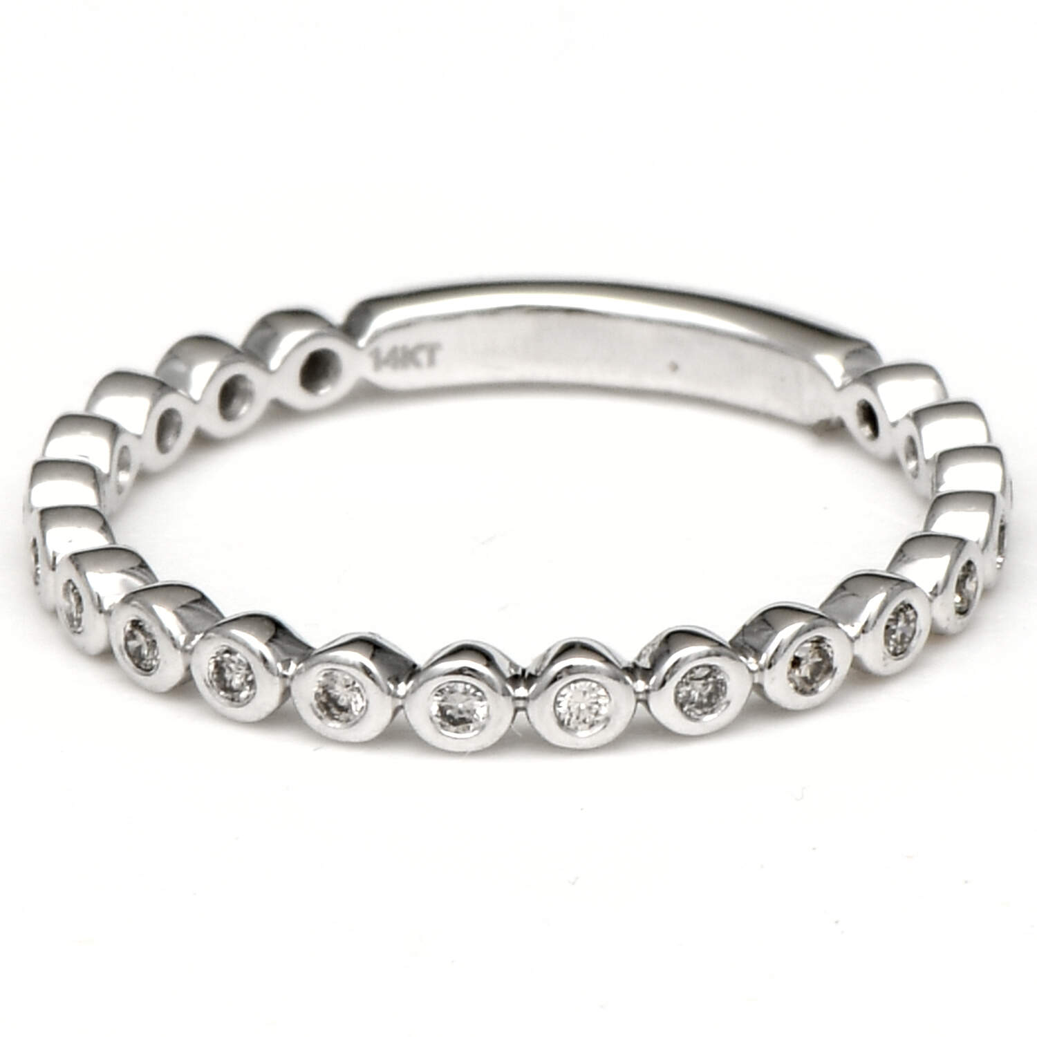 14KW Diamond (0.15) Bezel Band Ring-1