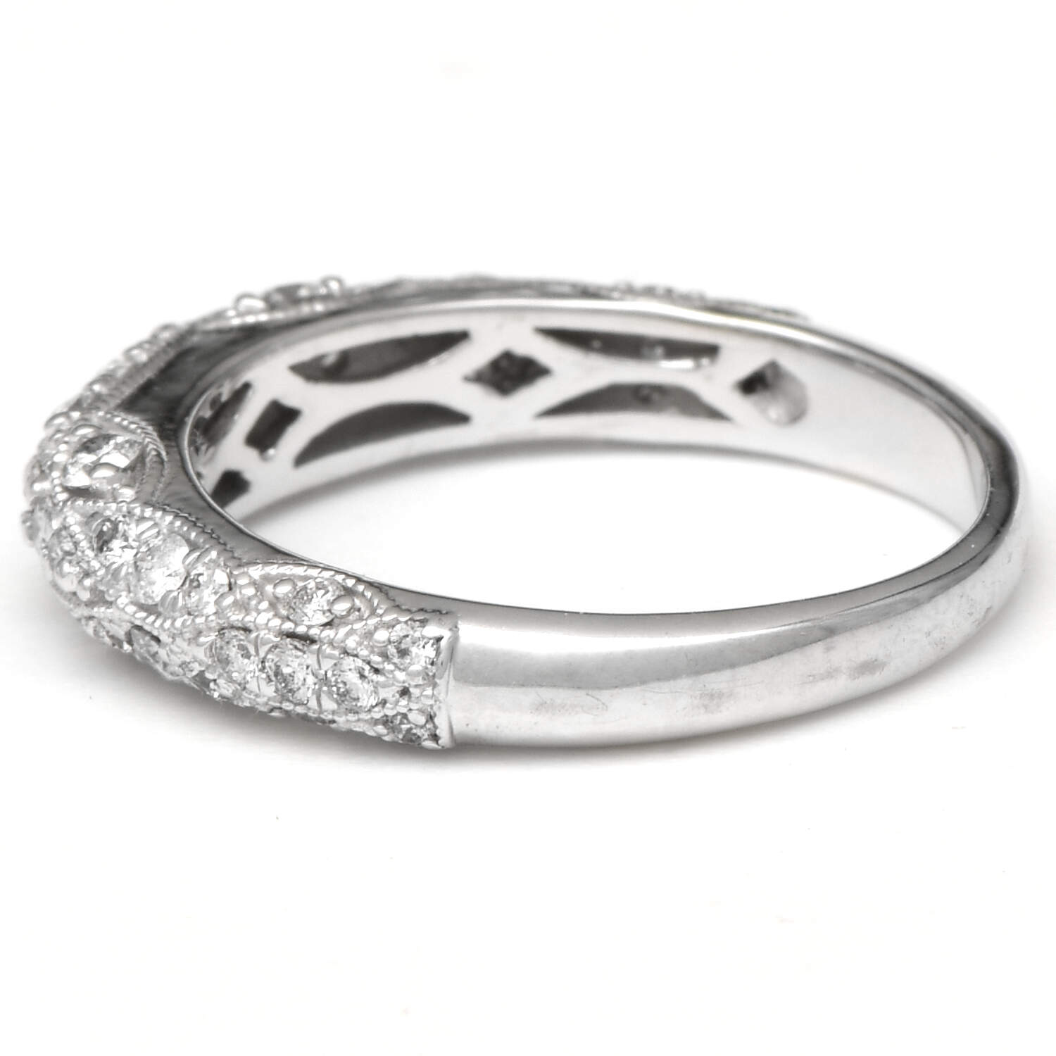 14KW Diamond (0.77) Lace Band Ring-3