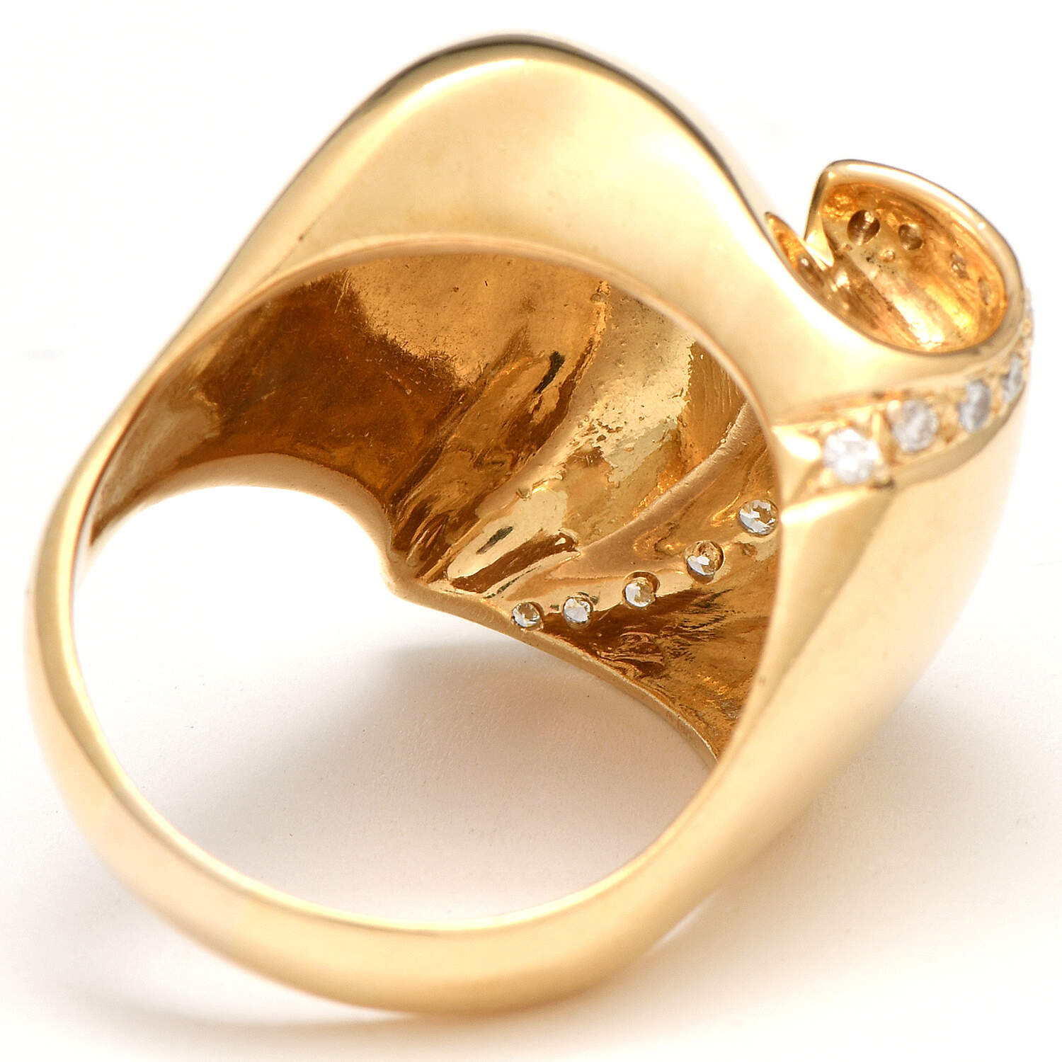 18KY Charles Krypell Diamond (0.39) Sculptural Statement Ring-2