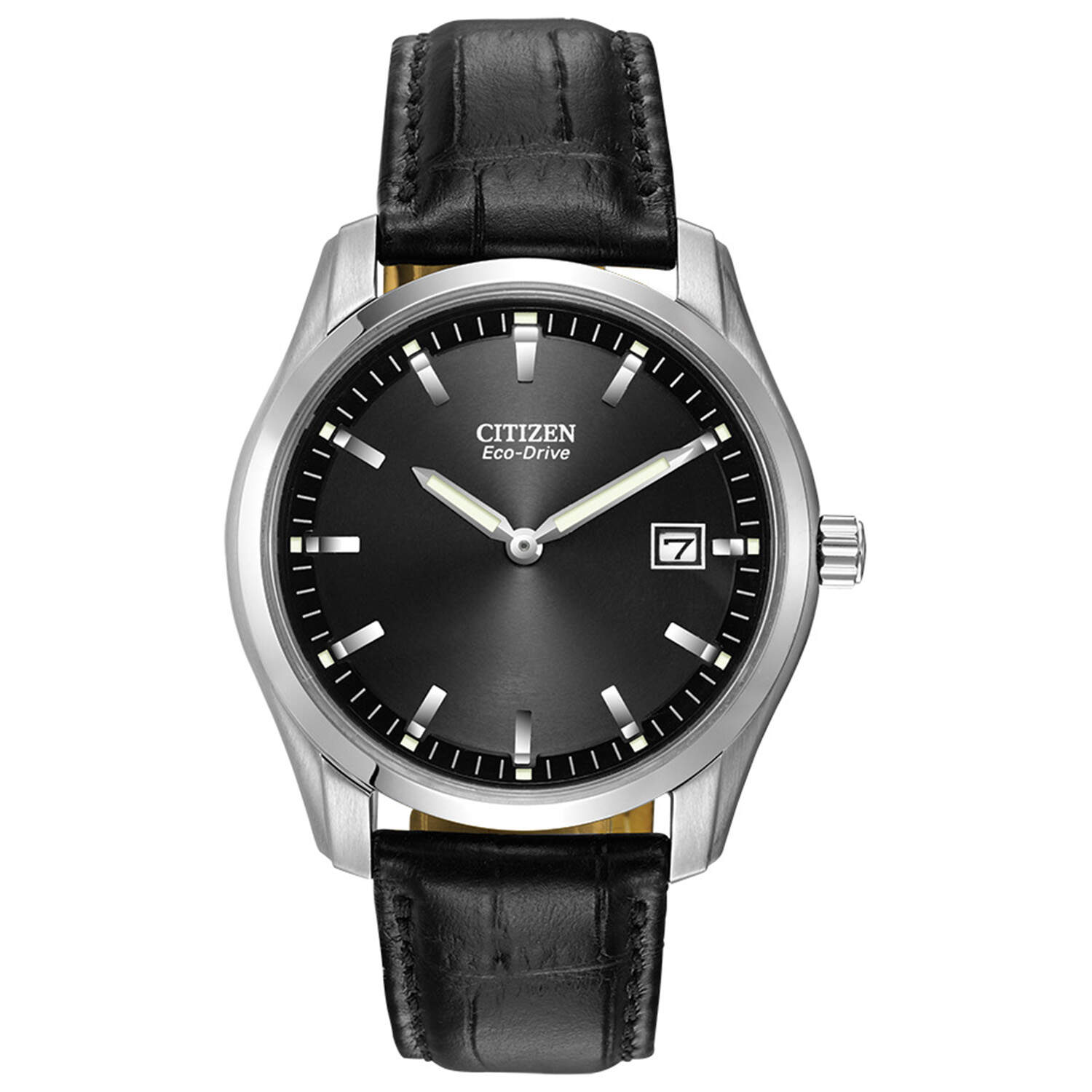 Citizen Corso Eco Drive with Black Leather Strap-1