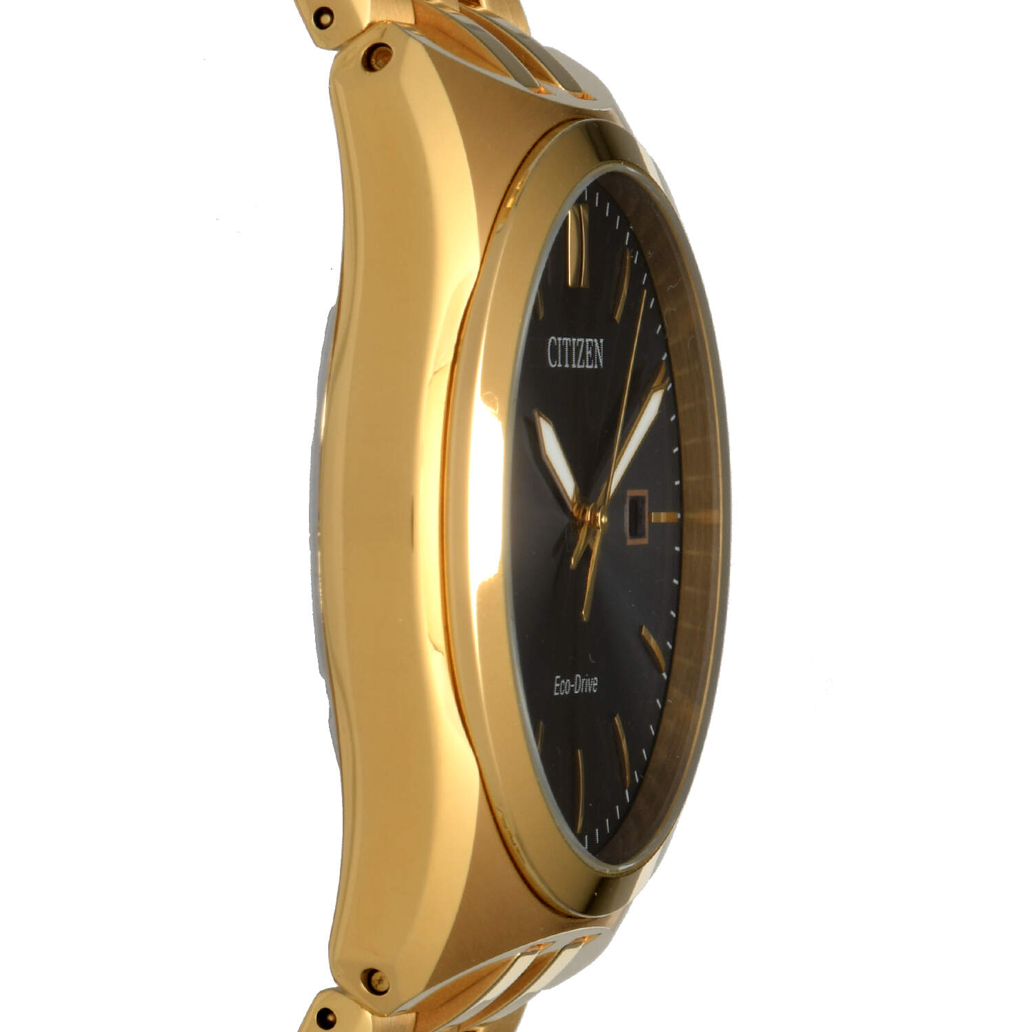Citizen Corso Gold PVD Black Dial Eco Drive Quartz Watch-6