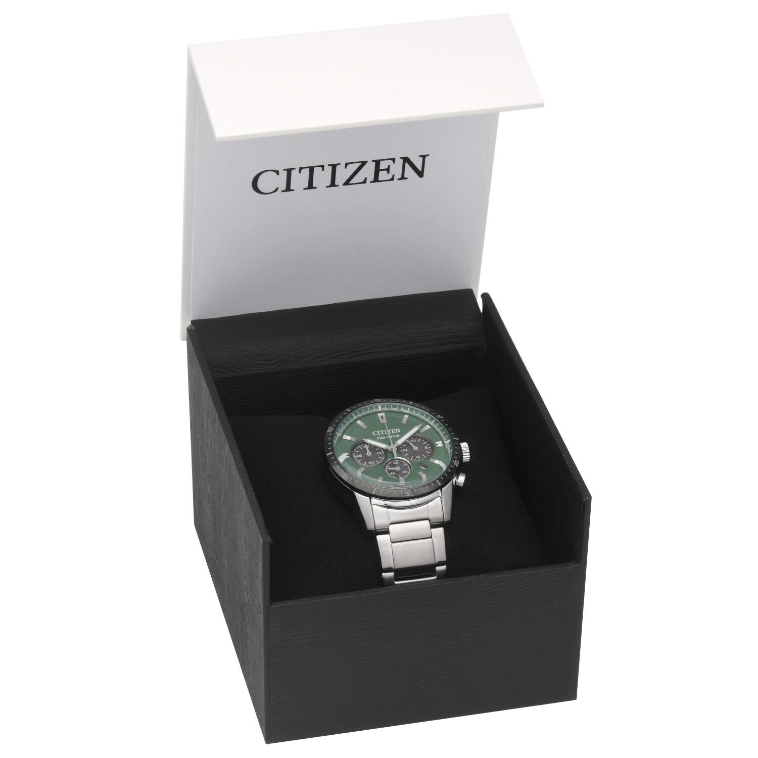 Citizen Sport Chronograph Green Dial Eco Drive Quartz Watch-10