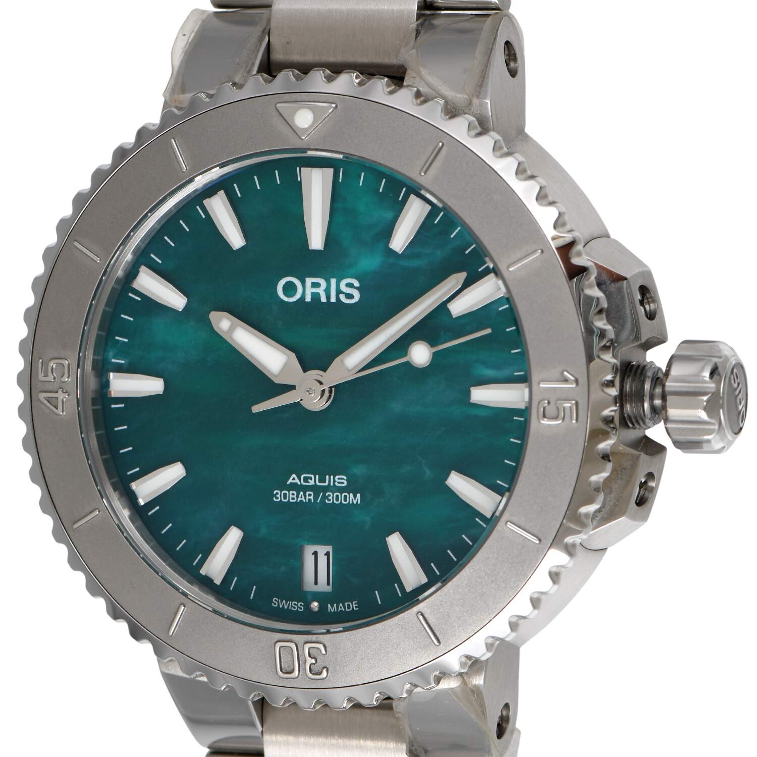 Oris X Bracenet 36.5mm with Green Dial and Box and Papers-7
