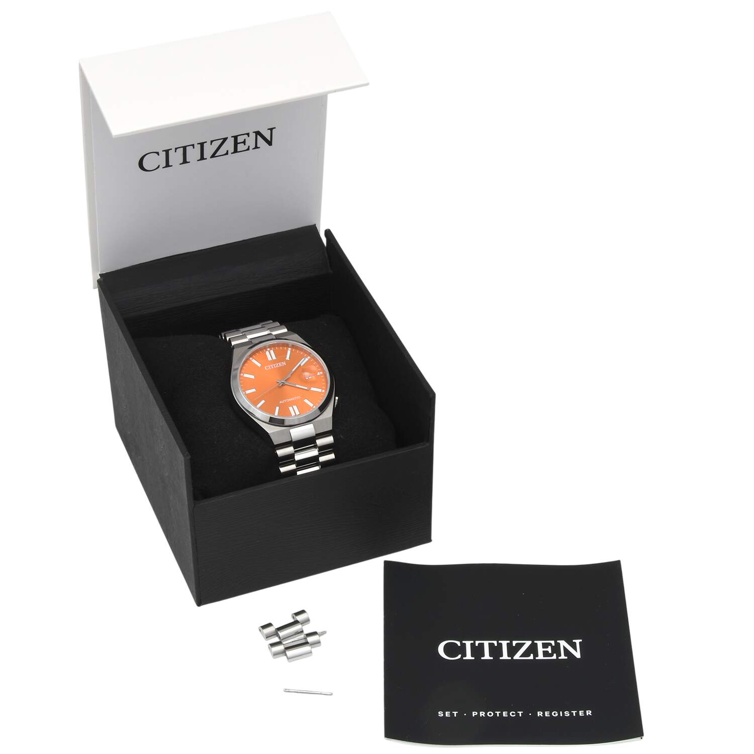 Citizen Pre-Owned Excellent Condition Tsuyosa Orange Dial Automatic Watch-11