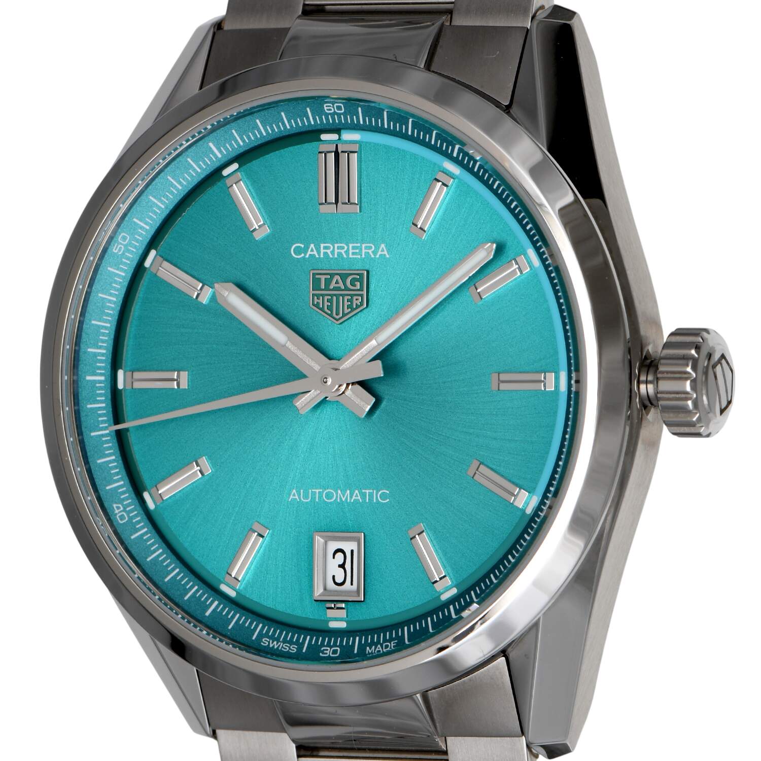 TAG Heuer Carrera Date 36mm Vivid Turquiose dial with Box and Papers-7