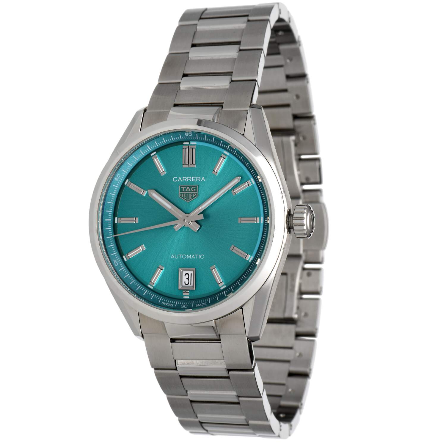 TAG Heuer Carrera Date 36mm Vivid Turquiose dial with Box and Papers-1