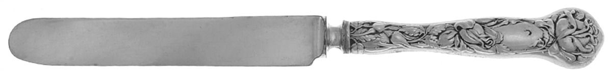 Bridal Rose (Sterling, 1903, Monograms) Blunt Hollow Knife with Bolster by Alvin-1