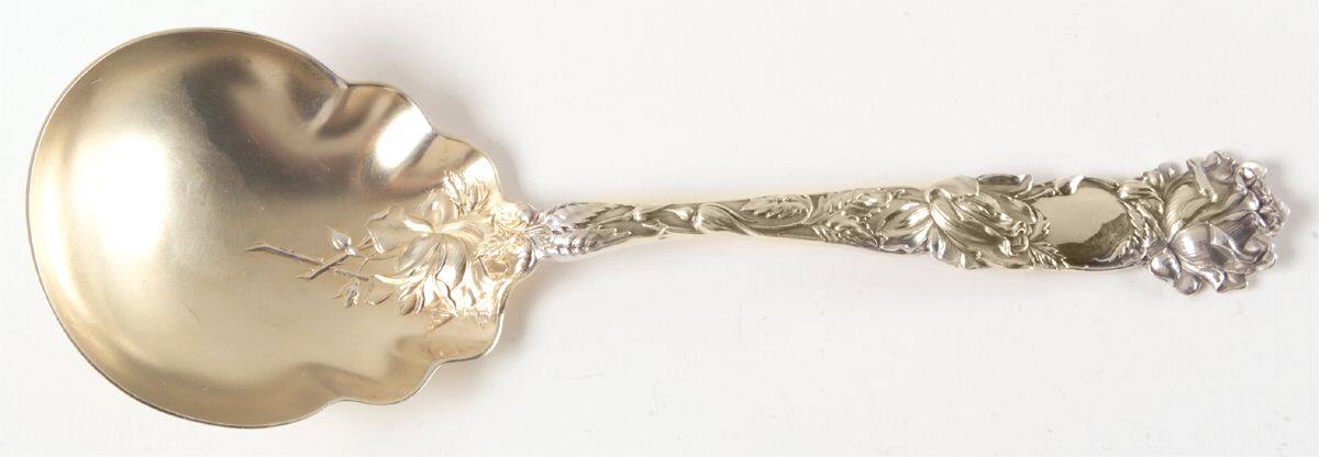 Bridal Rose (Sterling, 1903) Solid Salad/Berry Spoon by Alvin-1