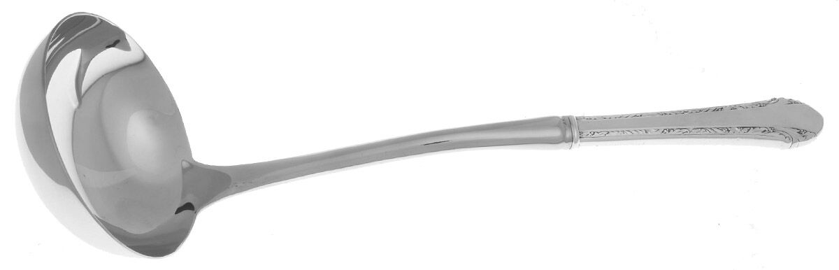 Chased Romantique (Sterling, 1933) Soup Ladle with Stainless Bowl HC by Alvin-1