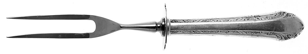 Chased Romantique (Sterling, 1933) Small Steak Carving Fork with Stainless Prongs by Alvin-1