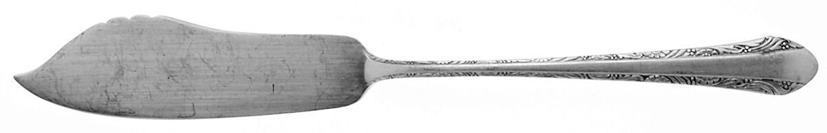 Chased Romantique (Sterling, 1933) Flat Handle Master Butter Knife by Alvin-1
