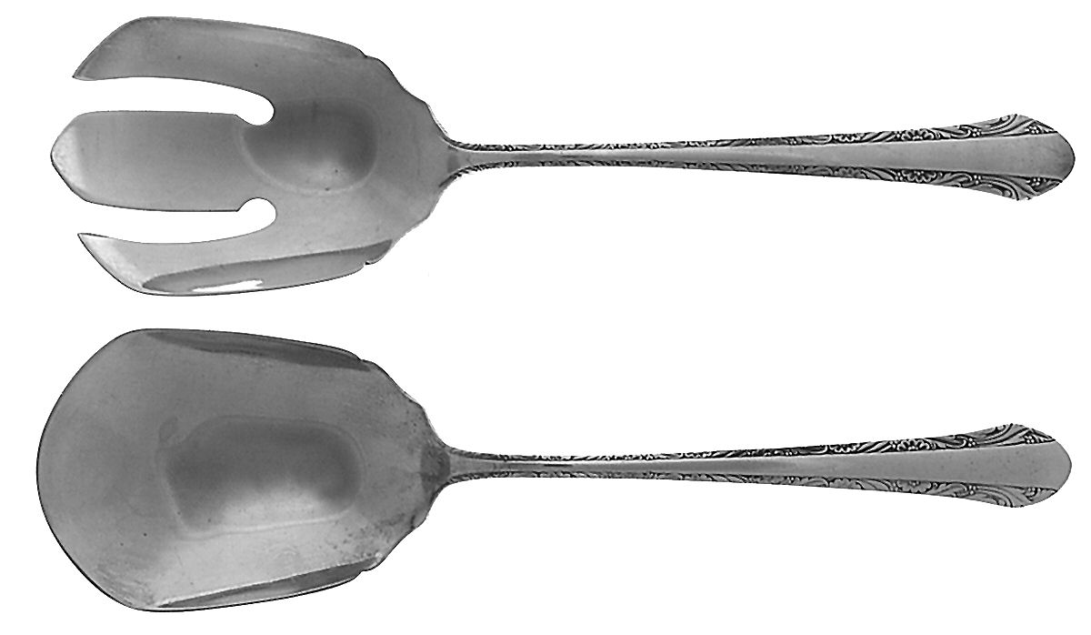 Chased Romantique (Sterling, 1933) (2 Pc) Solid Salad Set by Alvin-1