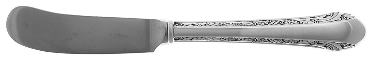 Chased Romantique (Sterling, 1933) Butter Spreader Hollow Hdl-Paddle/Stainless Blade by Alvin-1