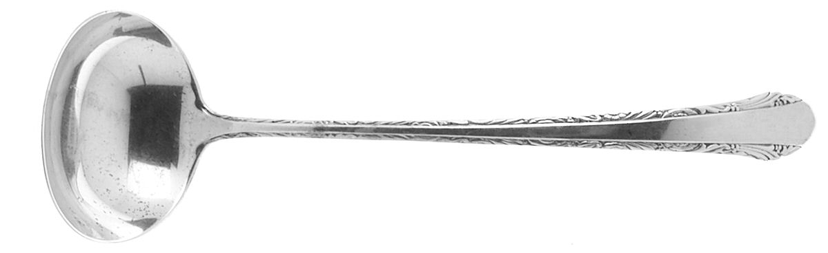 Chased Romantique (Sterling, 1933) Solid Piece Cream Ladle by Alvin-1